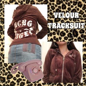 BCBG Juicy Couture Vintage y2k brown zip up size L